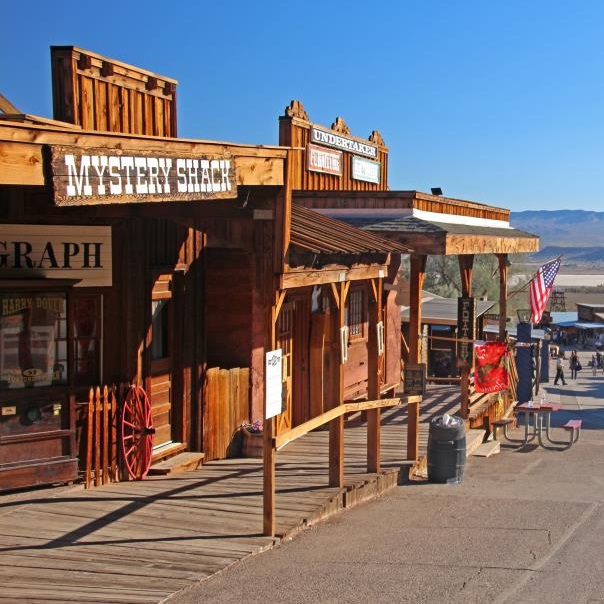 Named for its nearby peaks, Calico was an old West mining town established near Barstow in 1881 and abandoned less than 20 years later after silver lost its value. 