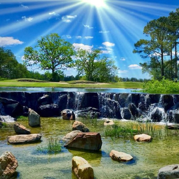 White Oak Conservation facilities include conference rooms and a nine-hole course, with multiple teeing grounds and strategic placement of the tee boxes that creates 18 distinct holes.