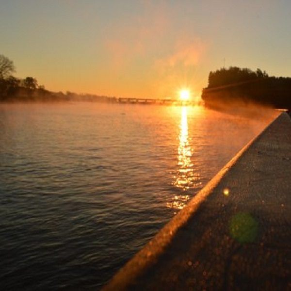 Sunset on the Illinois River. 