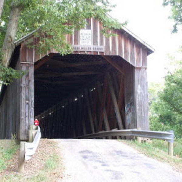 The Miller Covered Bridge is one of only three covered bridges in the county open to traffic. 