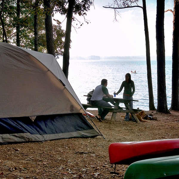 Most campsites along the shoreline can accommodate both RVs and tents. 