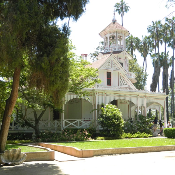 The area features the former Queen Anne Victorian residence of Lucky Baldwin, a flamboyant 19th-century businessman. 