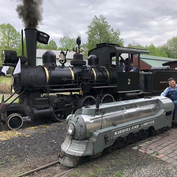 The museum offers visitors train rides on a variety of vehicles including the Kiddieland Limited running on the 14" gauge railroad. 