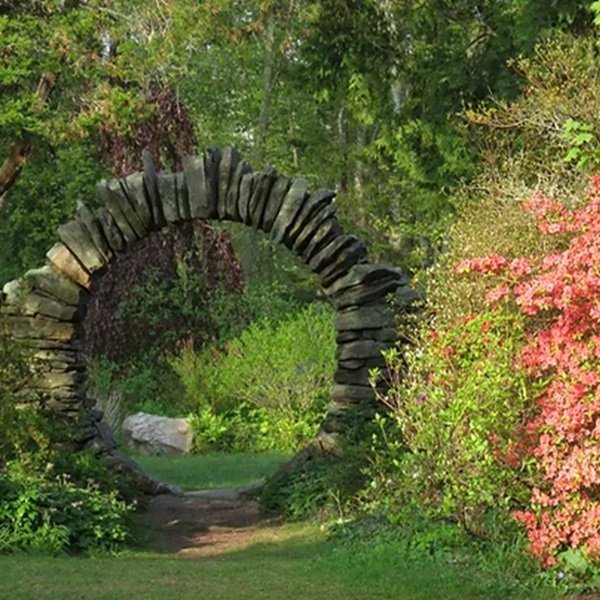 The Moon Gate at the Kinney Azalea Gardens is a captivating architectural element that has become an iconic landmark within the gardens.