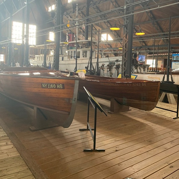 The Yacht House features a collection of antique boats, including some that belonged to the Boldt family and visitors can view these historic vessels close up. 
