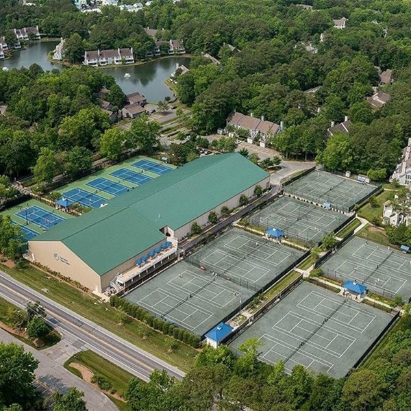 The resort boasts 34 tennis courts, including 4 indoor courts, 14 Har-Tru clay courts, and 16 hard courts, providing diverse playing surfaces. 