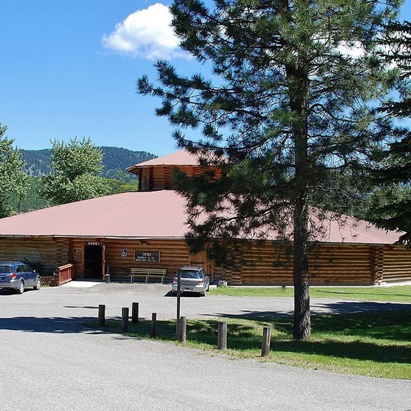 The pan is located at the Heritage Museum, which provides additional context on Libby's history, including its logging and mining heritage. 