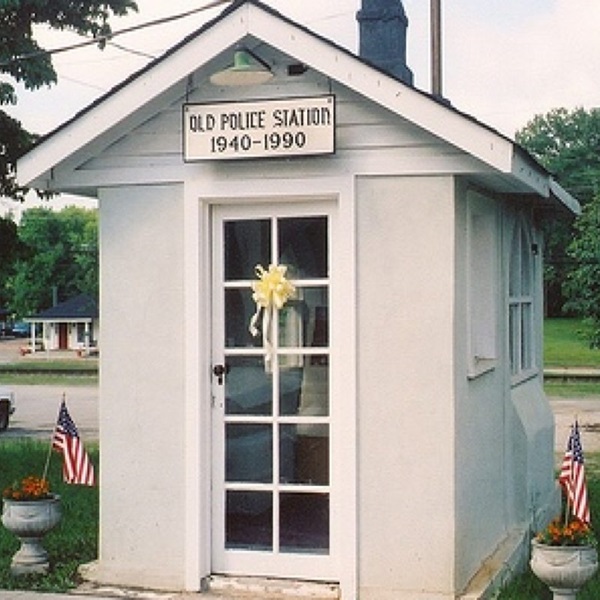 Built in 1940, the tiny police station was originally a town well house, repurposed to serve as the local police headquarters. 